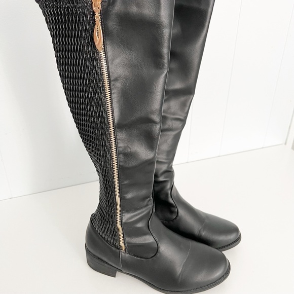 Shoes - Womens Black Calf High Boots